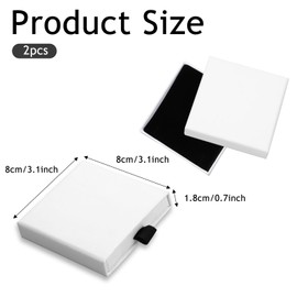 Vin Beauty 2 Pcs Jewelry Gift Boxes Jewelry Boxes Packaging with Black Sponge Lining Inner Small Gift Box for Jewelry Used for Bracelets Earrings Necklaces Jewelry Gift (White)