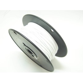 1/16" Coated to 3/32" Diameter, 7x7 Construction, White Vinyl Coated Cable (100 ft Coil)