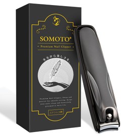 SOMOTO Nail Clippers Premium Nail Clippers [Shatterproof, Extra Large Opening, Amazing Sharpness] Nail Clippers with Light Power, Stainless Steel, Waterproof, Unisex, Leather Storage Bag Included