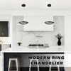 Mccokaige 12" Black Led Ring Chandelier Ring Modern Led Chandelier