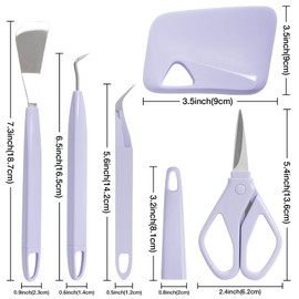 TORC Craft - Juego de herramientas de deshierbe para vinilo de transferencia, 5 piezas de kits profesionales de deshierbe – Weeder, raspador, espátula, pinzas, tijeras para Cricut/Silhouette/Siser
