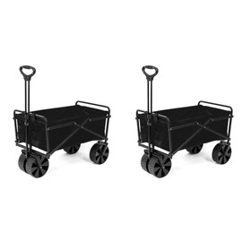Seina Collapsible Steel Frame Outdoor Utility Wagon Cart, 2 Pack