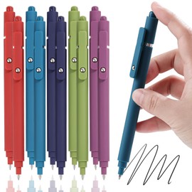 RIANCY Gel Pens, 10 Pcs 0.5mm Quick Dry Black Ink Pens Fine Point Smooth Writing Pens for Journaling Aesthetic Pens Retractable Gel Pens School Supplies Colorful Pens Gel Ink Pen Office Supplies