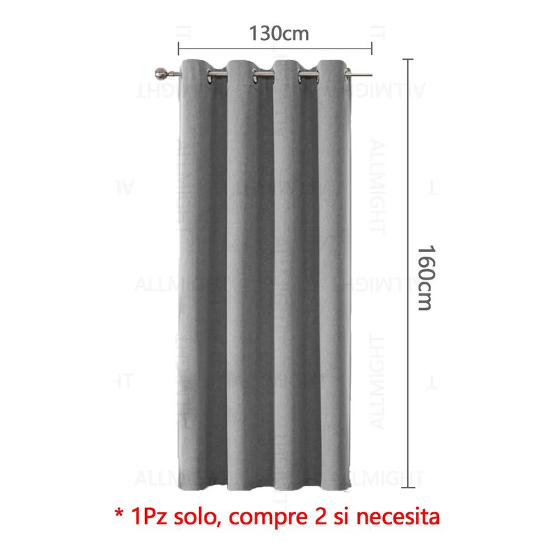 Cortina Blackout Aislada Térmica Lino 130x160 Habitación 1pz