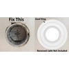 6 Pack Gloss White Goof Trim Ring for 4" Inch