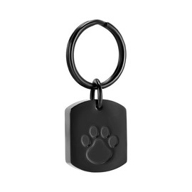 Imrsanl Cremation Jewelry Urn Keychain for Ashes for Pet Keepsake Urn Key Chain for Ashes for Dog Cat Cremation Pendant Key Ring for Ashes (Black Pet Tag)