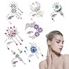 7 Face Gemstone Stickers, Festive Rhinestone Glitter Face Temporary Tattoo