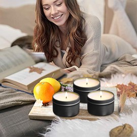 Empty Metal Tins Candle Tins,18 Pieces Metal Candle Tins Candle Jars Candle Containers Candle Tins Empty Candle Jars for Candle Making, Candies, Gifts & Treasures, 4 oz,DIY Candle Making Needs (Black)