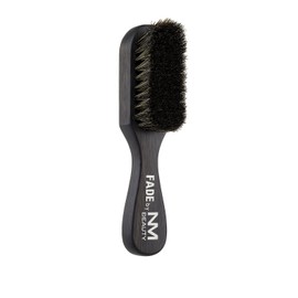 NMB Professional Wooden Beard & Fade Brush Black- 100% Boar Bristles in Dark Wood Body - Perfect Fades & Beard Styles, Black