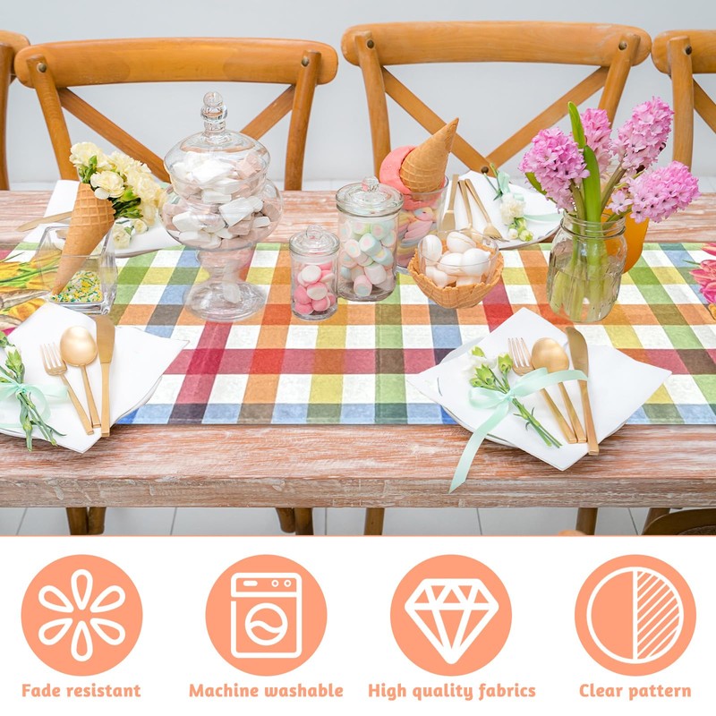 FairyPeach Easter table runner, Easter table runner, linen Easter table