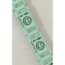 Roll Tickets Smile Face Tickets Roll of 2000 Single Stub Smile Emoji Raffle Fun Fair Carnival - Green Smile