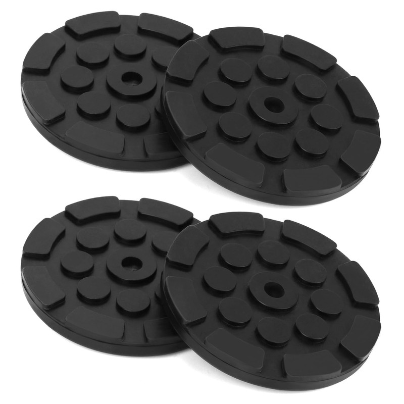 QWORK® Set of 4 Rubber Plates Rubber Pad Diameter 120