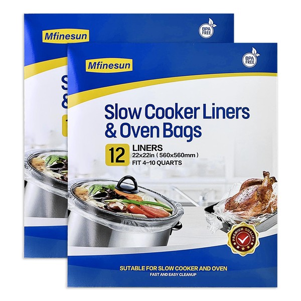 Mfinesun Slow Cooker Liners & Oven Bags, 24 Count Extra