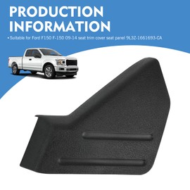 Anyhut 1 PC Replacement Front Left Driver Seat Trim Cover for 2009 2014 Ford F150, Compatible with Part #9L3Z1661693CA 9L3Z14A706NA (Black)