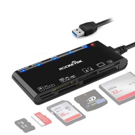 USB 3.0 Card Reader, 7 in 1 SD/TF/CF/MS/XD/Micro SD Memory Card Reader with USB 3.0 (5Gbps) Super Speed, Compatible with Windows/Linux/Mac OS/Vista