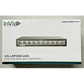 invid NEW Invid VIS-LRPOE8-2AN 8 Port POE Switch With 2 Uplink Ports
