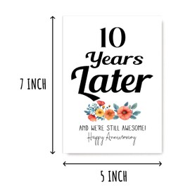 10 Years Later Card - Ten Years Happy Anniversary Card - 10th Wedding Anniversary Card - Sweet 10th Congrats Keepsake - Unique Card