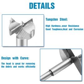 8tlg Forstnerbohrer Satz, Estmoon Bohrerset mit Holzbohrer Astlochbohrer Zentrierspitze Dübelbohrer Astbohrer für Rundschaftmeißel (20-60mm)