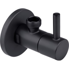 Cornat Designer Angle Valve - 1/2 Inch Male Wall Connection - 3/8 Inch Tap Connection - With Handle - Made of Brass - Black / Angle Control Valve / T3170051