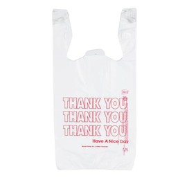 Inteplast Hilex Poly Thank You Bags, 21"H x 11 1/2"W x 6 1/2"D, White, Pack Of 500