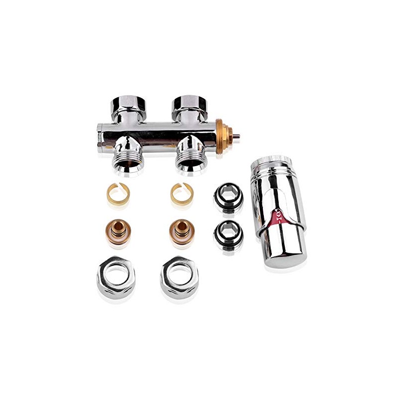 S SIENOC 3/4 to 1/2 H Valve Chrome Connection Set