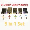 Dupont Lighter Gas Refill Adapters 5 in 1 set Yellow/Red/Green/blue
