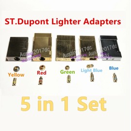Dupont Lighter Gas Refill Adapters 5 in 1 set Yellow/Red/Green/blue Cap