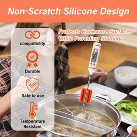 YAFIYGI 1Pack Pot Clip for Thermometers Silicone Heat Resistant Holder for Candy Digital and Oil Thermometers Non Scratch Hand Free Cooking Compatible with Most Probe Sizes Great Kitchen Present Idea