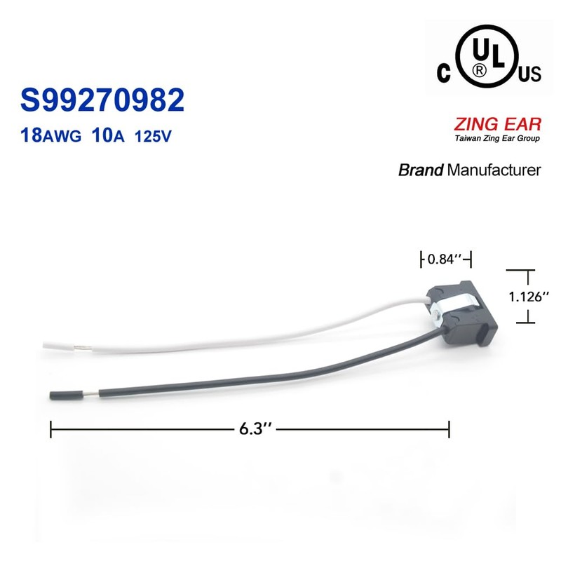 Ysawa S99270982 for Broan Exhaust Fan Receptacle,10A,125V,18AWG (1 PACK)