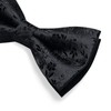 DiBanGu Mens Black Floral Bow Tie Set Adjustable Pretied Bow