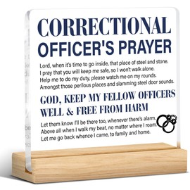Correctional Officer Prayer Acrylic Plaque Sign Thank You Gift for Correctional Officer Jailer Prison Guard Work Anniversary Birthday Graduation Retirement