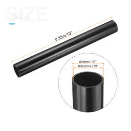 MECCANIXITY PVC Rigid Tube Round Pipe Tubing Hardware Tubing 1.39" ID 13" Length Black High Impact for Water Pipe,Crafts