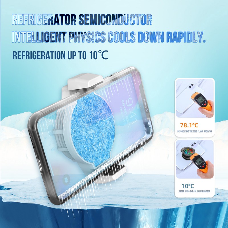 P10 Mobile Phone Semiconductor Cooler RGB Retractable Back Clip Heatsink