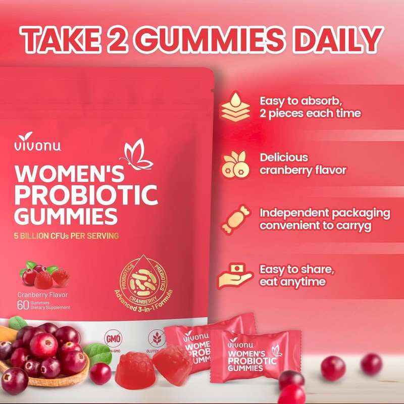VivoNu Viginal Probiotic for Women, Women Probiotic Gummies, Feminine Balance