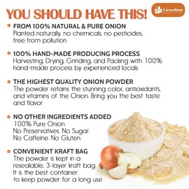 Lavendium, Premium 25oz Onion Powder, 100% Natural and Pure from Onion, Rich Flavor, Perfect for Cooking & Seasoning, No Additives, No Gluten, No Sugar, Vegan