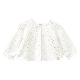 United Colors of Benetton Baby Boys' Korean Jersey M/L 118ta500a Cardigan Sweater, Optical White 101, 50