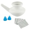 Ceramic Neti Pot with 5 Sachets of Neti Salt, Natural