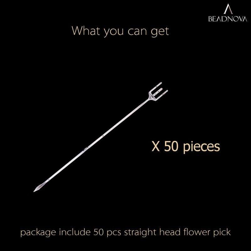 (12inch) - BEADNOVA Floral Card Holder Picks 50pcs 30cm Flower