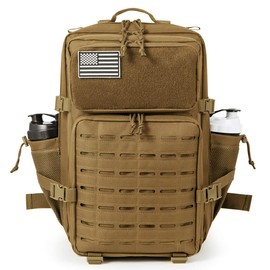QT&QY Military Tactical Backpacks For Men Molle Daypack 45L Large 3 Day Bug Out Bag Hiking Rucksack With Bottle Holder