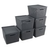 Xyskin 6 Packs Storage Bins with Lids, Plastic Storage Containers