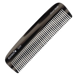 Giorgio G29 Black Grahpite Fine Tooth Pocket Comb for Men, Hair Comb Straightener for Everyday Grooming Styling Hair, Mustache and Beard for Women and Kids, Use Wet or Dry, Saw Cut and Hand Polished