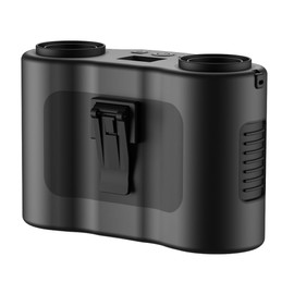 Portable Waist Fan, Dual-Sided Clip on Belt with 20000mAh, 5 Speeds 16000RPM Strong Airflow, Rechargeable Wearable Personal Hands-Free Neck Fan for Outdoor, Hiking, Jobsite, Fishing, Black