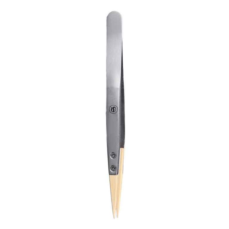 Anti Magnetic Tweezers with Replaceable Pointed Wooden Tips Watch Repair