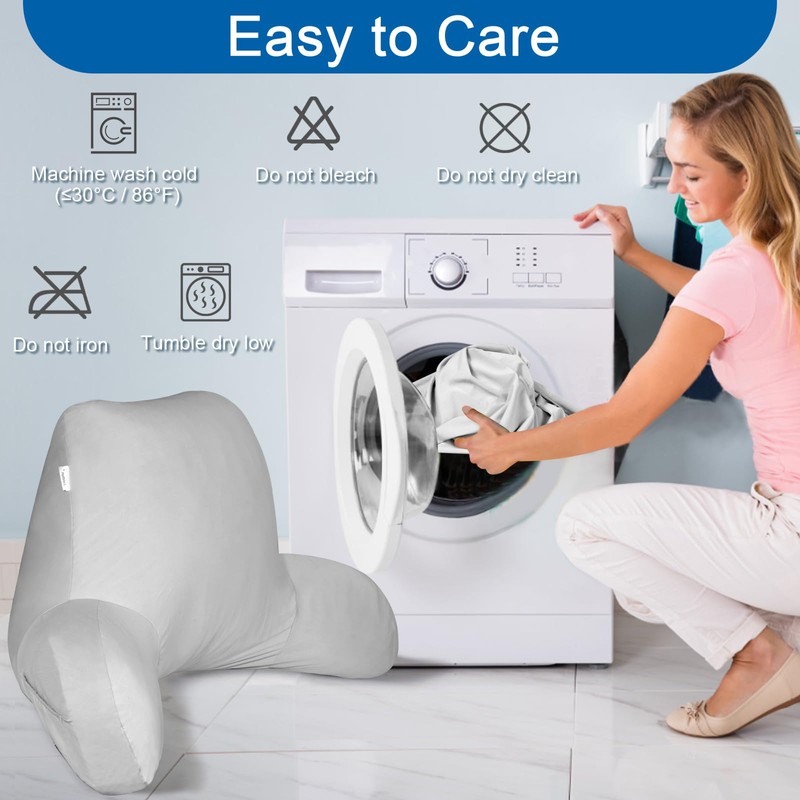 Cooling Reading Pillow Cover with Large Back Opening, Soft Replacement