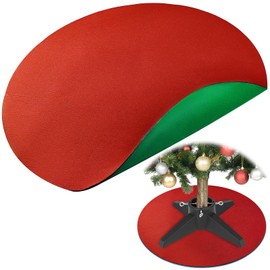 Emsiok Reversible Christmas Tree Stand Mat, 36 Inch Round Christmas Tree Floor Protector Red and Green Christmas Tree Pad Waterproof Felt Xmas Tree Mat for Under Christmas Tree to Protective Floor