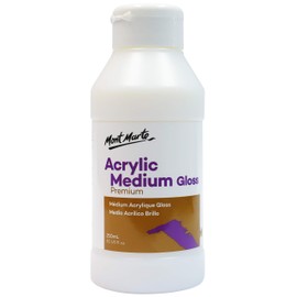 Mont Marte Premium Acrylic Paint Medium Gloss & Matte 250ml Fluid Painting Flow (Gloss)