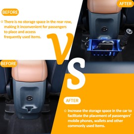 Daeiclru Car Rear Seat Expander Organizer Compatible with Ford Maverick 2022-2024, Rear Storage Basket Box Tray Rear Cup Holder Organizer Removable FITS Slot Accessories