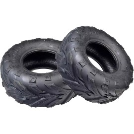 145/70-6 Front Tires with V-Tread for the Coleman KT196/CK196-T Go-Kart Set of 2