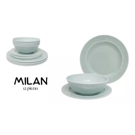 Macoll Vajilla 12 Piezas Melamina Milán Extendido/arrocero/sopero
