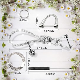 Crystal Car Keychain for Women, Fashion Keychain Accessories With Bling Rhinestones, Key Decorations for Women Auto, Universal for Car Key (Silver)